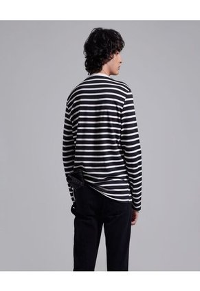 Camiseta Para Hombre Manga Larga Color Negrocarbon Marca Ostu #60090909