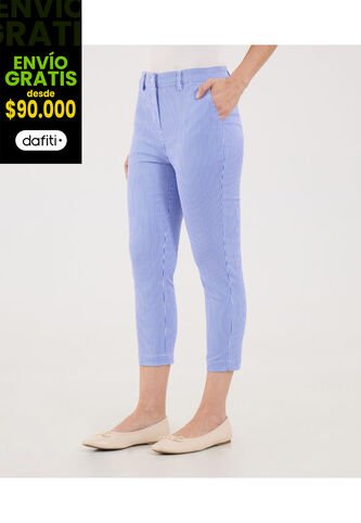 Pantalón Para Mujer Capri Color Azul Marca Ostu #40070815 Ostu