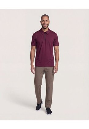 Polo Para Hombre Cuello Maquina Sin Bolsillo Color Vino Marca Ostu #60110831