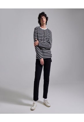 Camiseta Para Hombre Manga Larga Color Negrocarbon Marca Ostu #60090909