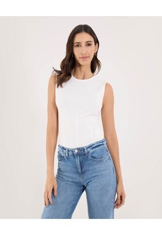 Camiseta Para Mujer Manga Sisa Cuello Redondo Color Crema Marca Ostu #40092524 Ostu