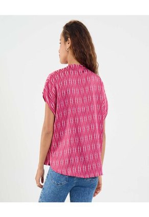 Blusa Para Mujer Manga Corta Color Vino Marca Ostu #40121163