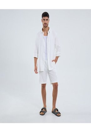 Bermuda Para Hombre Regular Corto Color Crema Marca Ostu #60100426