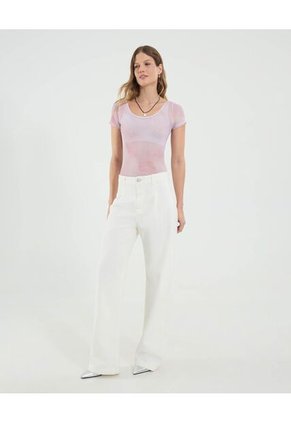 Jean Para Mujer Wide-Leg Minimal Color Crudo Marca Ostu #40160578