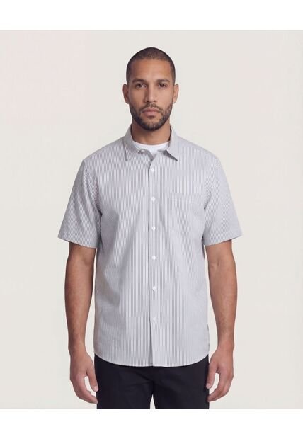 Camisa Para Hombre Manga Corta Con Bolsillo Cuello Casual M Color Azul Marca Ostu #60010853