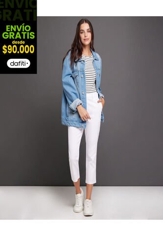 Pantalon Para Mujer Capri Color Blanco Marca Ostu #40070347 Ostu