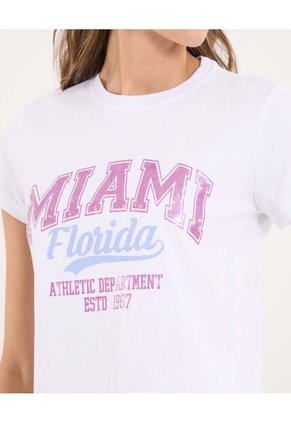 Camiseta Para Mujer Manga Corta Cuello Redondo Color Blanco Marca Ostu #40092612