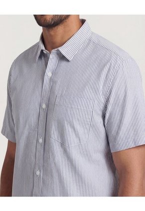 Camisa Para Hombre Manga Corta Con Bolsillo Cuello Casual M Color Azul Marca Ostu #60010853