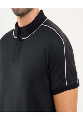 Polo Para Hombre Cuello Tejido Sin Bolsillo Color Negro Marca Ostu #60110757