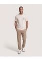 Camiseta  Para Hombre Manga Corta Cuello Redondo Color Beige Marca Ostu #60091896 de Ostu