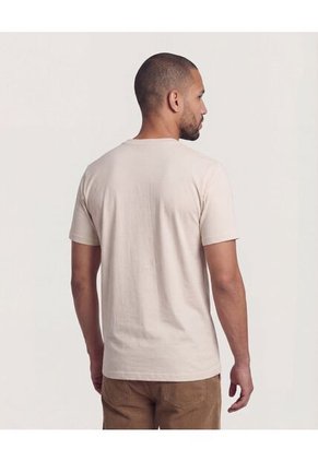 Camiseta Para Hombre Manga Corta Cuello Redondo Color Beige Marca Ostu #60091896