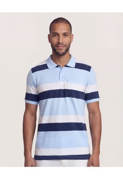 Polo  Para Hombre Cuello Tejido Con Bolsillo Color Azul Marca Ostu #60110868