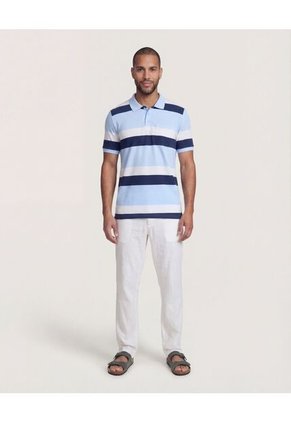Polo  Para Hombre Cuello Tejido Con Bolsillo Color Azul Marca Ostu #60110868