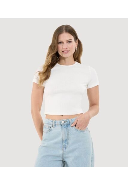 Crop Top Para Mujer Crop Top Color Marfil Marca Ostu #40092332
