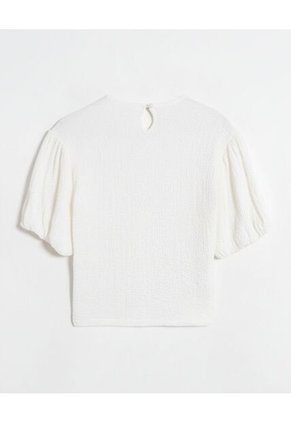 Blusa  Infantil Niña Manga Corta Color Crema Marca Ostu #90120056