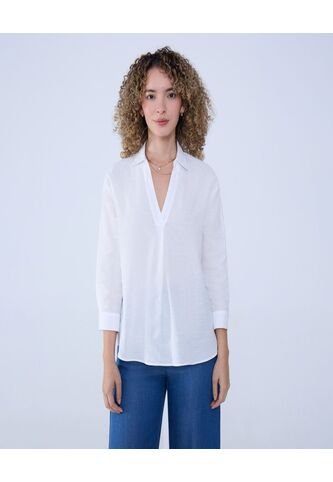 Camisa Para Mujer Manga 3/4 Color Beige Marca Ostu #40010253 Ostu