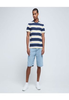 Camiseta Para Hombre Manga Corta Color Azul Medio Marca Ostu #60091176