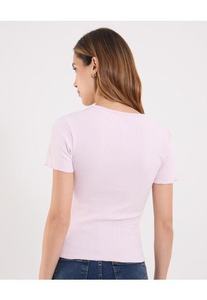 Camiseta Para Mujer Manga Corta Moda Color Rosa Marca Ostu #40092627