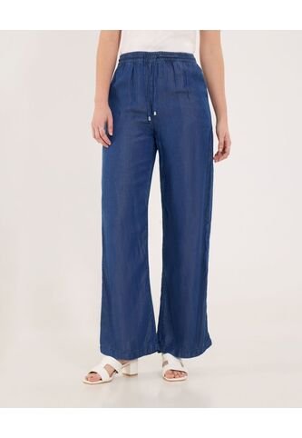 Jean Para Mujer Wide-Leg Fluido Color Azul  Marca Ostu #40160484 Ostu