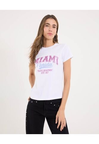 Camiseta Para Mujer Manga Corta Cuello Redondo Color Blanco Marca Ostu #40092612 Ostu