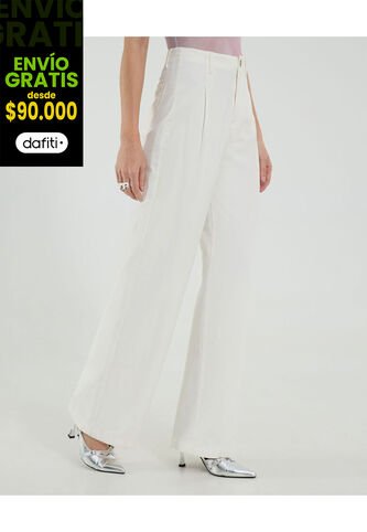 Jean Para Mujer Wide-Leg Minimal Color Crudo Marca Ostu #40160578 Ostu