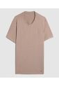 Camiseta Para Hombre Manga Corta Color Beige Marca Ostu #60091495 de Ostu