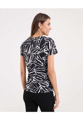 Camiseta Para Mujer Manga Corta Cuello Redondo Color Negro Marca Ostu #40092576