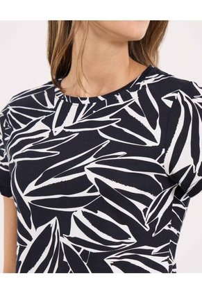 Camiseta Para Mujer Manga Corta Cuello Redondo Color Negro Marca Ostu #40092576