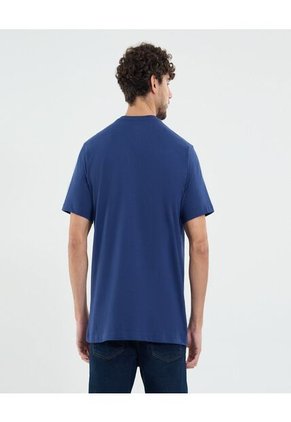 Camiseta Para Hombre Manga Corta Cuello Redondo Color Azul Marca Ostu #60091645
