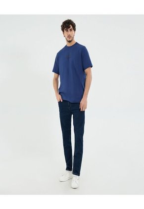 Camiseta Para Hombre Manga Corta Cuello Redondo Color Azul Marca Ostu #60091645