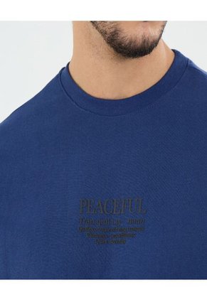 Camiseta Para Hombre Manga Corta Cuello Redondo Color Azul Marca Ostu #60091645