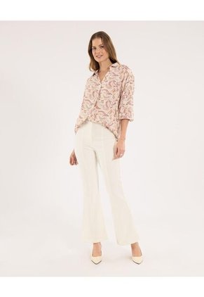 Camisa Para Mujer Manga 3/4 Color Arena Marca Ostu #40010327