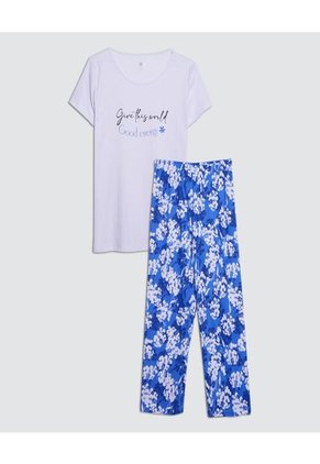 Pijama Para Mujer M/C Capri Color Blanco Marca Ostu #40040389