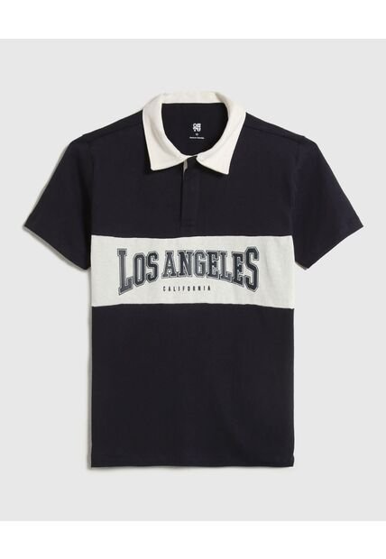 Polo Infantil Niño Manga Corta Color Azul Marca Ostu #80110110