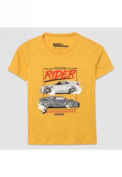 Camiseta Para Niño Manga Corta Color Amarillo  Marca Ostu #80090167