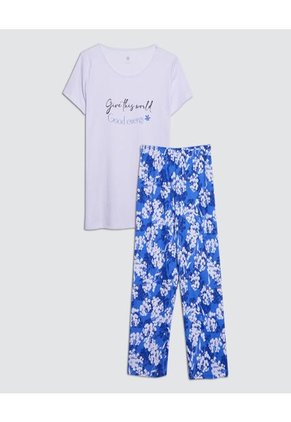 Pijama Para Mujer M/C Capri Color Blanco Marca Ostu #40040389