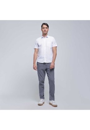 Camisa Para Hombre Manga Corta Con Bolsillo Color Blanco Marca Ostu #60010628