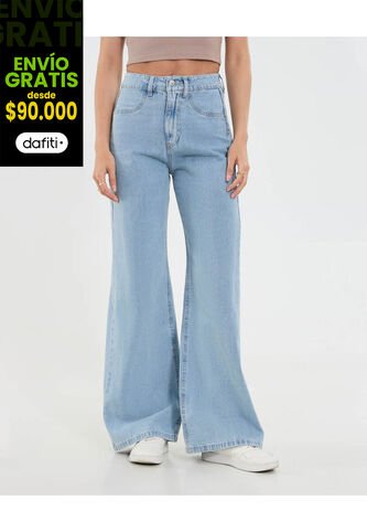 Jean Para Mujer Wide-Leg Color Azul Marca Ostu #40160593 Ostu
