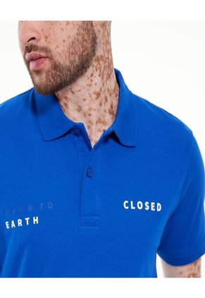 Polo Para Hombre Cuello Tejido Sin Bolsillo Color Azul  Marca Ostu #60110475