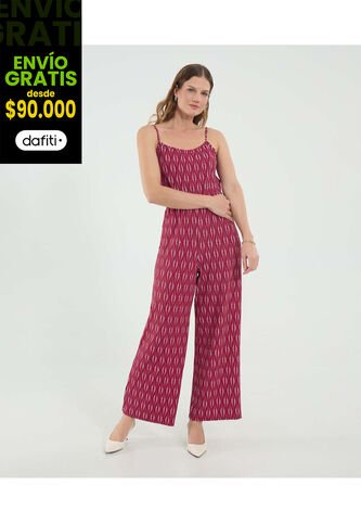 Enterizo Para Mujer Manga Sisa Color Vino Marca Ostu #40320134 Ostu