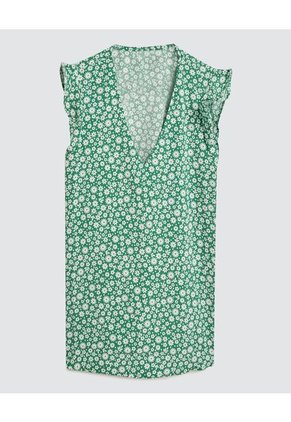 Blusa Para Mujer Manga Corta Color Verde  Marca Ostu #40120720