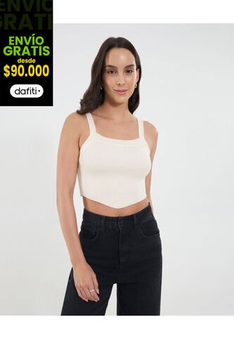 Top Para Mujer  Color Crema Marca Ostu #40220335 Ostu