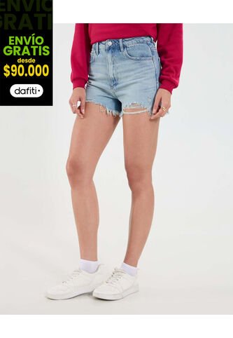 Short Para Mujer Mom Color Azul Marca Ostu #40190345 Ostu