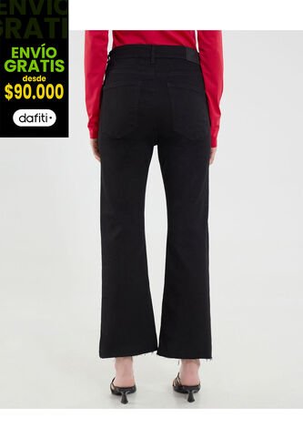Jean Para Mujer Crop Flare Color Negro Marca Ostu #40160571 Ostu