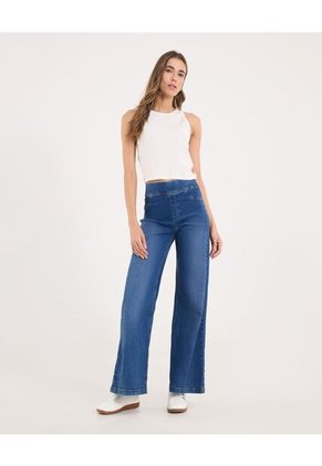 Jean Para Mujer Wide-Leg Color Azul Marca Ostu #40160586