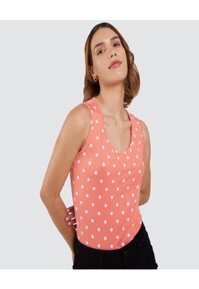 Top Para Mujer Cuello Redondo Color Naranja Marca Ostu #40220246