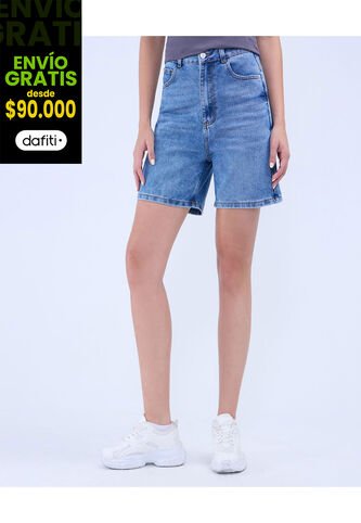 Bermuda Para Mujer Wide-Leg Color Azul Marca Ostu #40100094 Ostu