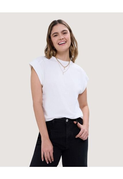 Camiseta Para Mujer Manga Sisa Color Crema Marca Ostu #40092245