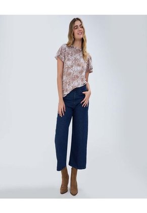 Camiseta Para Mujer Manga Corta Color Café Marca Ostu #40091973