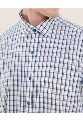 Camisa Para Hombre Manga Corta Con Bolsillo Cuello Casual M Color Azul Marca Ostu #60010851